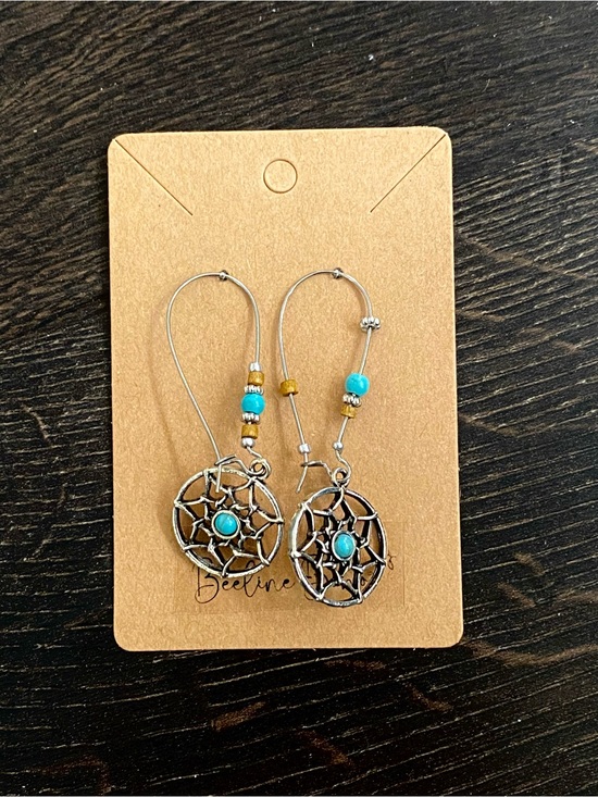 Beeline Boho Jewelry - - Dreamcatcher Dangle Pierced Beaded Boho earrings jewelry